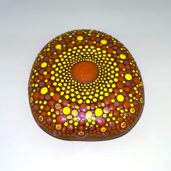 Hand Painted Mandala Art Stone - Picture 2 of 3